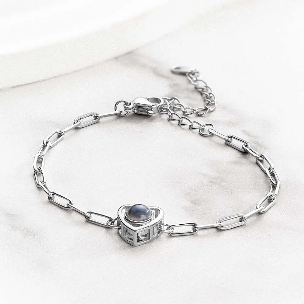 Personalized Photo Paperclip Chain Bracelet