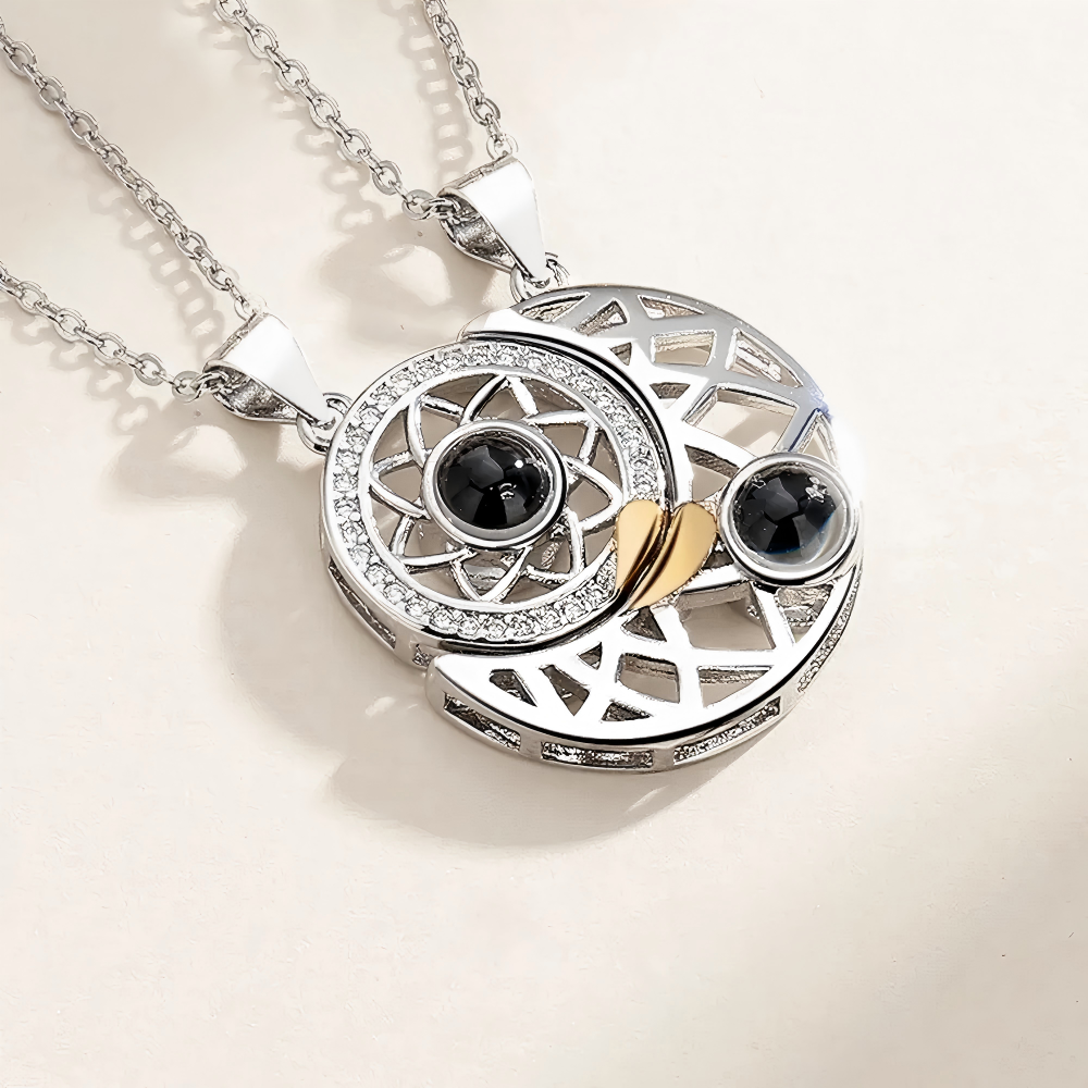 Personalized Photo Pendant Necklaces for Couple