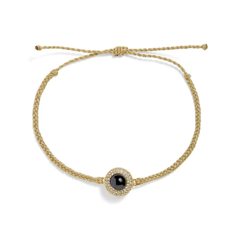 Personalized Pavé Circle Photo Bracelet