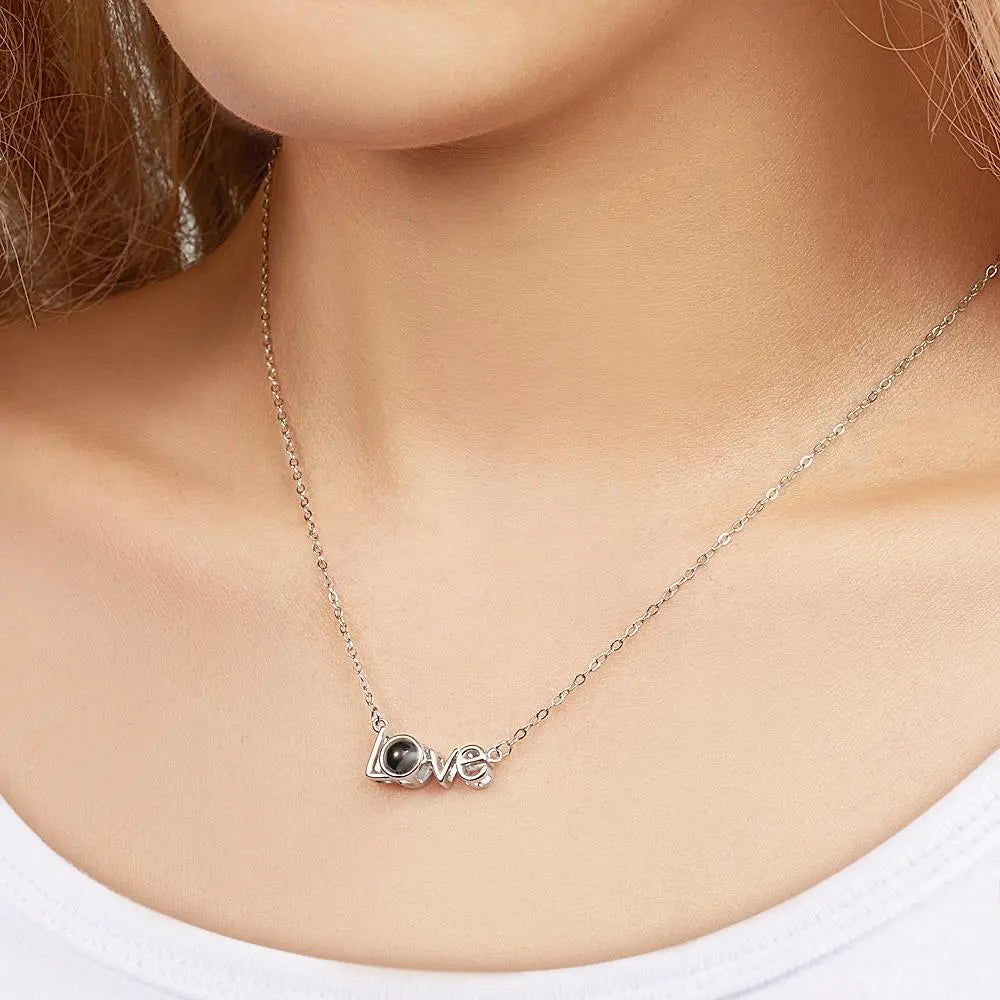 Personalized "LOVE" Picture Pendant Necklace