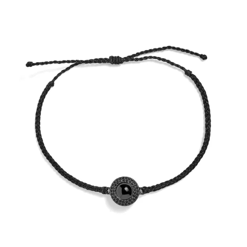 Personalized Pavé Circle Photo Bracelet