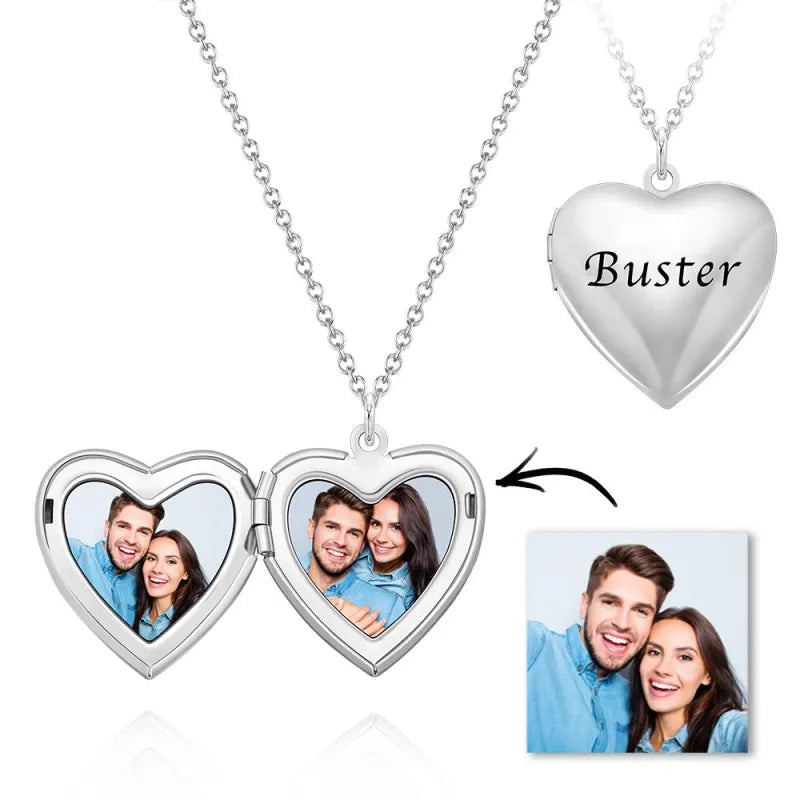 Personalized Heart Locket Necklace