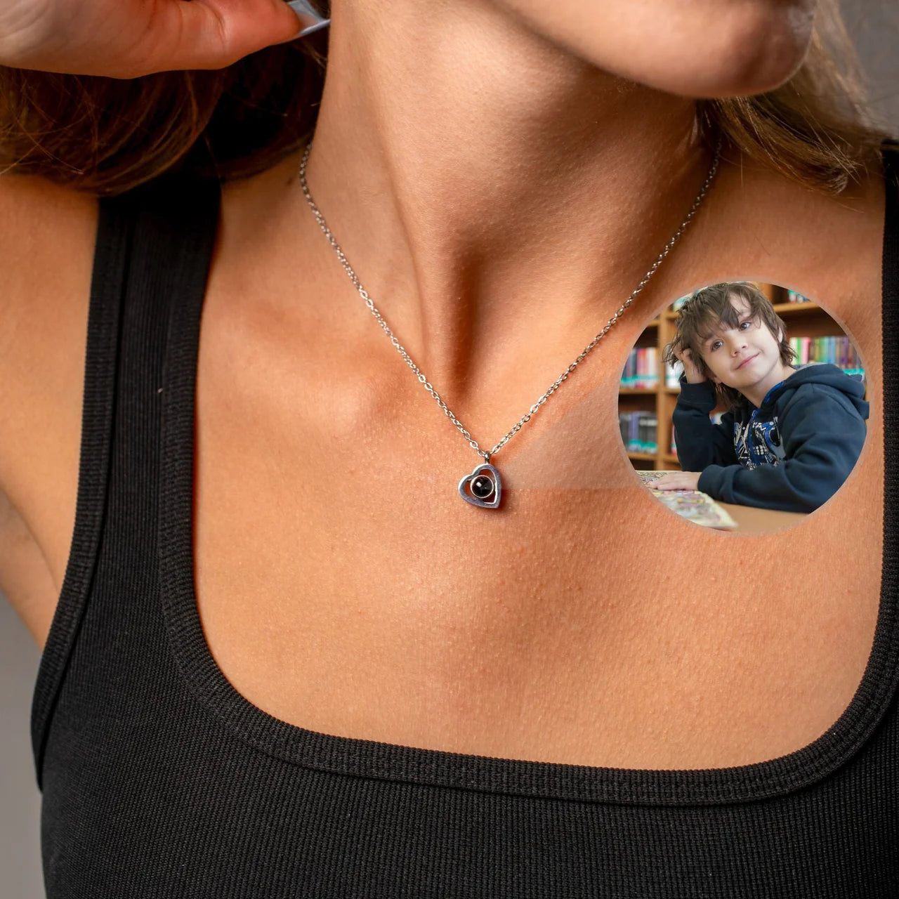 Personalized Heart Photo Pendant Necklace