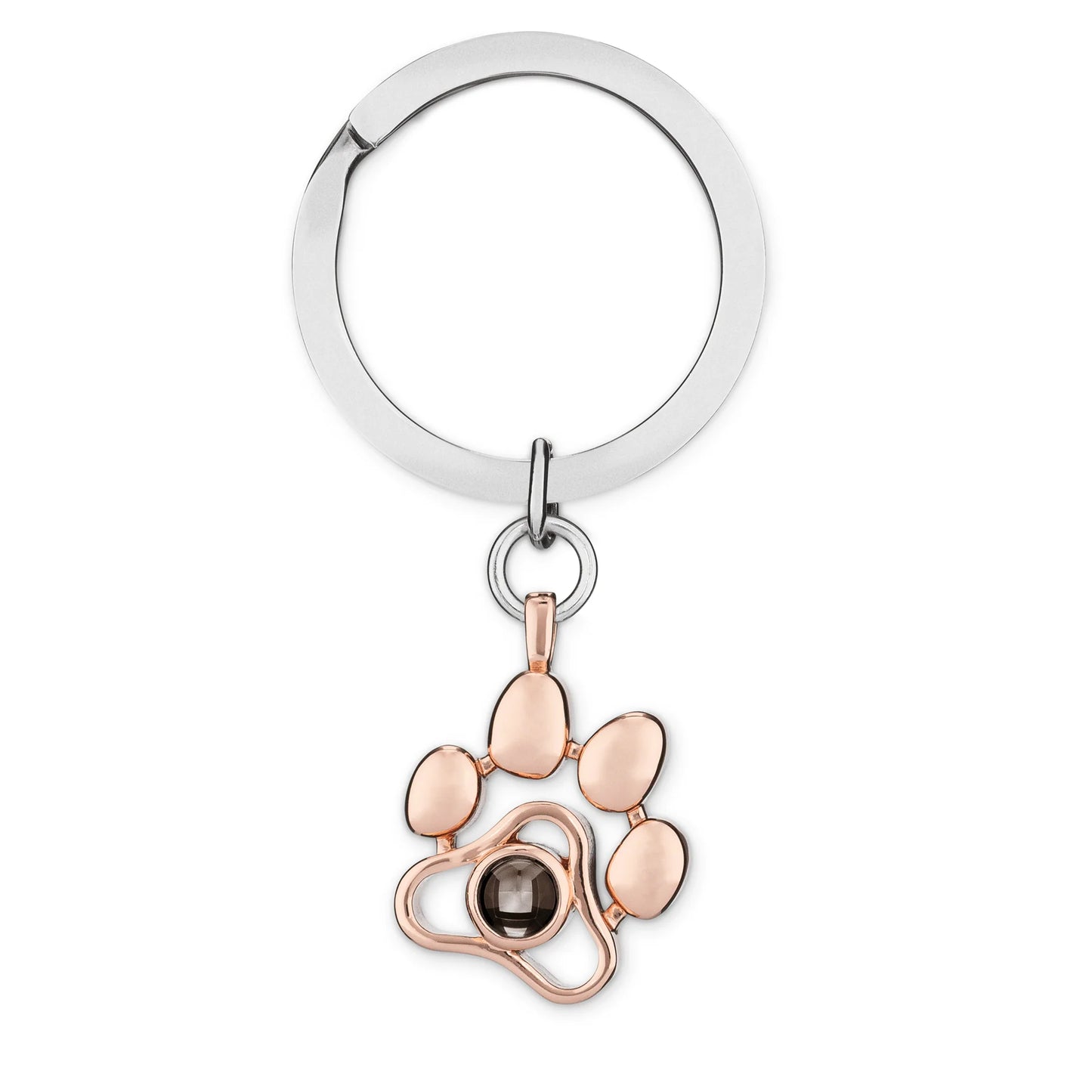 Personalized Pet Paw Photo Keychain