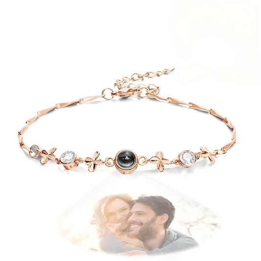 Personalized Four-leaf Clover Photo Bracelet