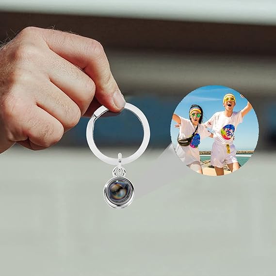 Personalized Circle Photo Keychain