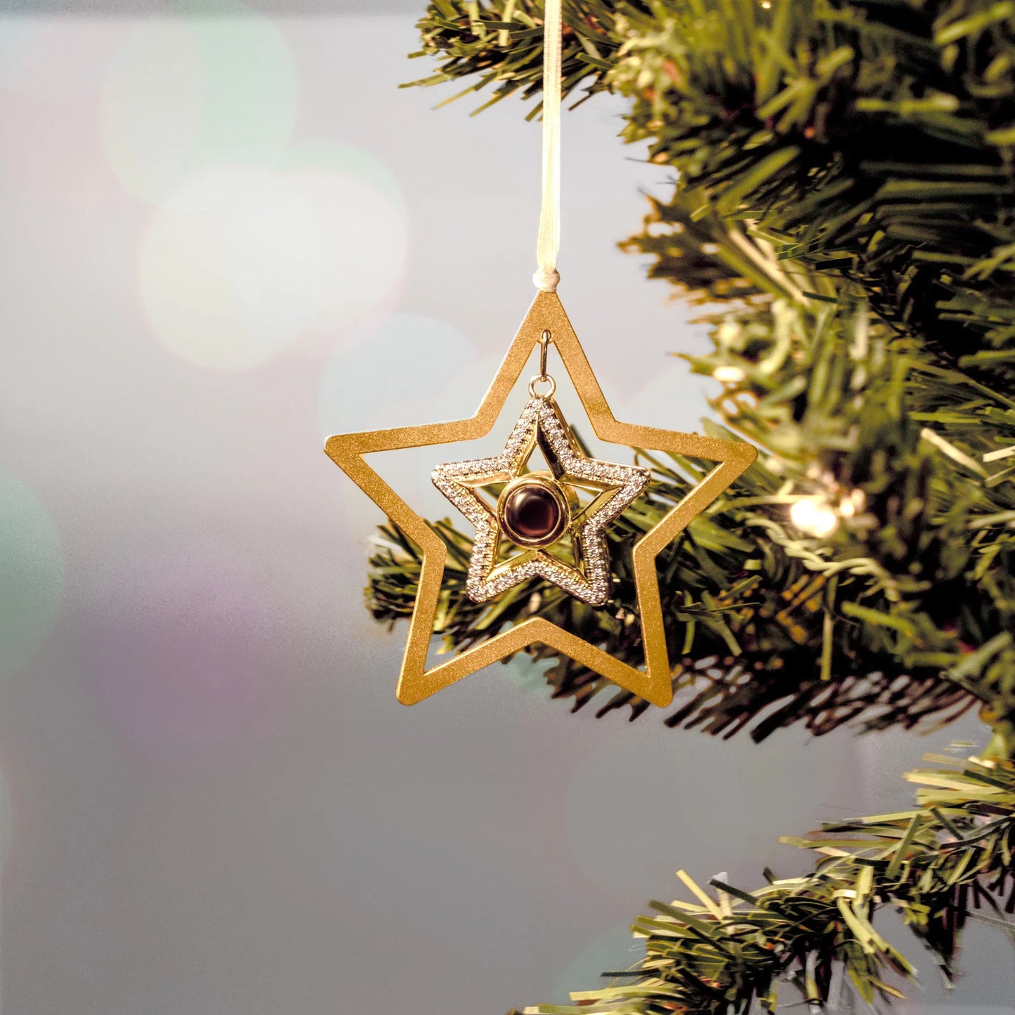 Personalized Gold Star Photo Ornament