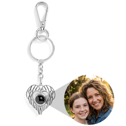 Personalized Angel Wing Photo Keychain