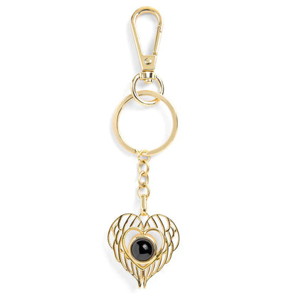 Personalized Angel Wing Photo Keychain