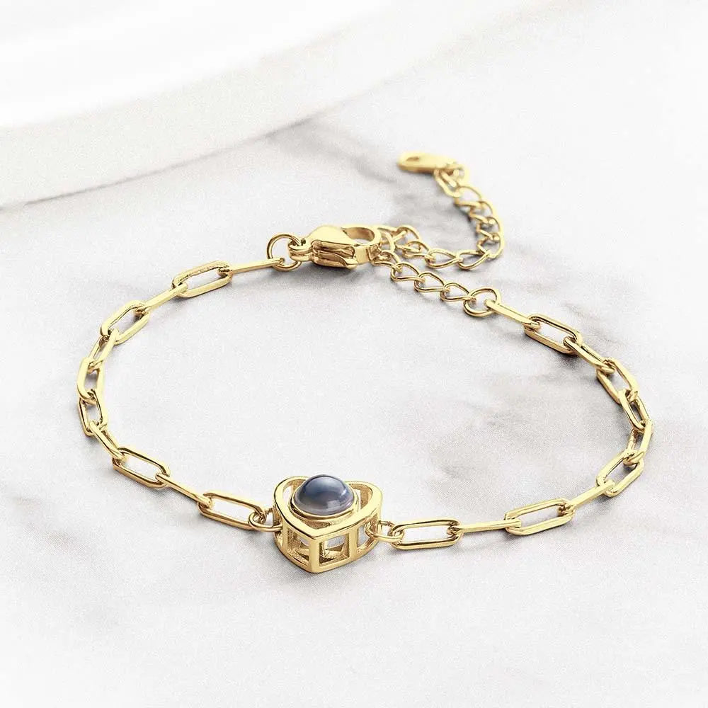 Personalized Photo Paperclip Chain Bracelet