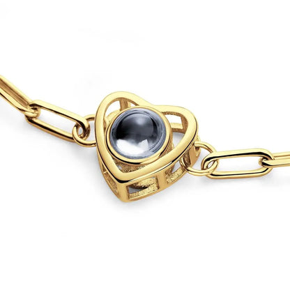 Personalized Photo Paperclip Chain Bracelet