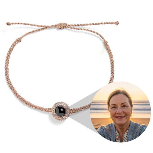 Personalized Pavé Circle Photo Bracelet
