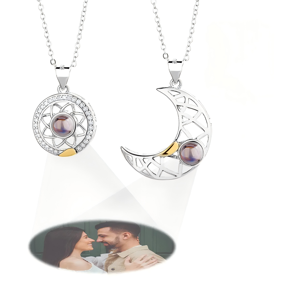Personalized Photo Pendant Necklaces for Couple