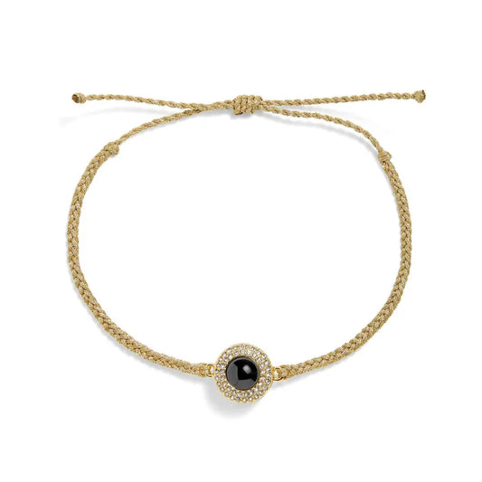 Personalized Pavé Circle Photo Bracelet