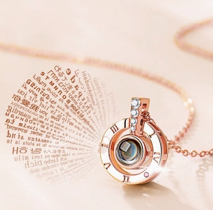 Personalized Circle Photo Pendant Necklace