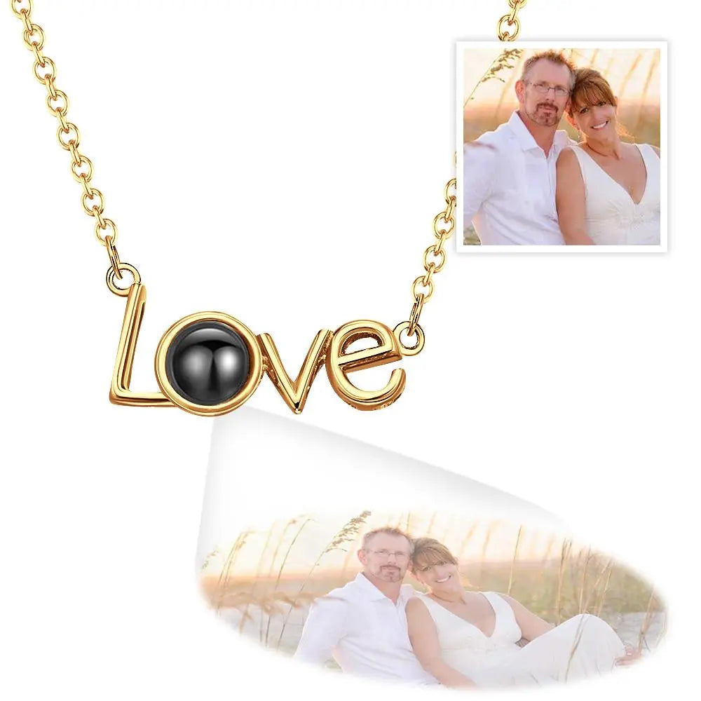 Personalized "LOVE" Picture Pendant Necklace