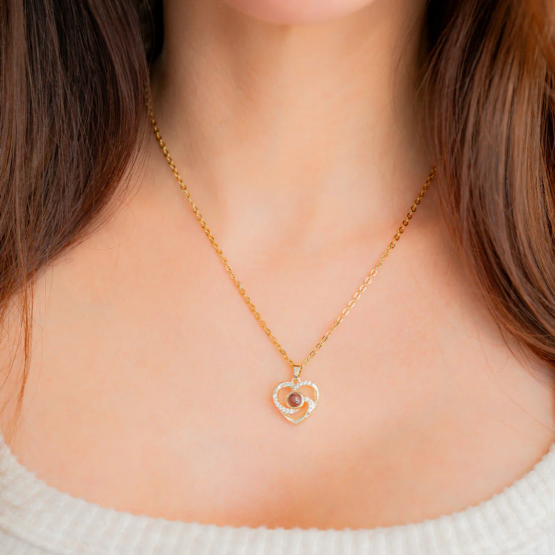 Personalized Heart Picture Pendant Necklace