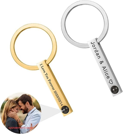 Engravable keychain-Custom photo and Engrave words or name
