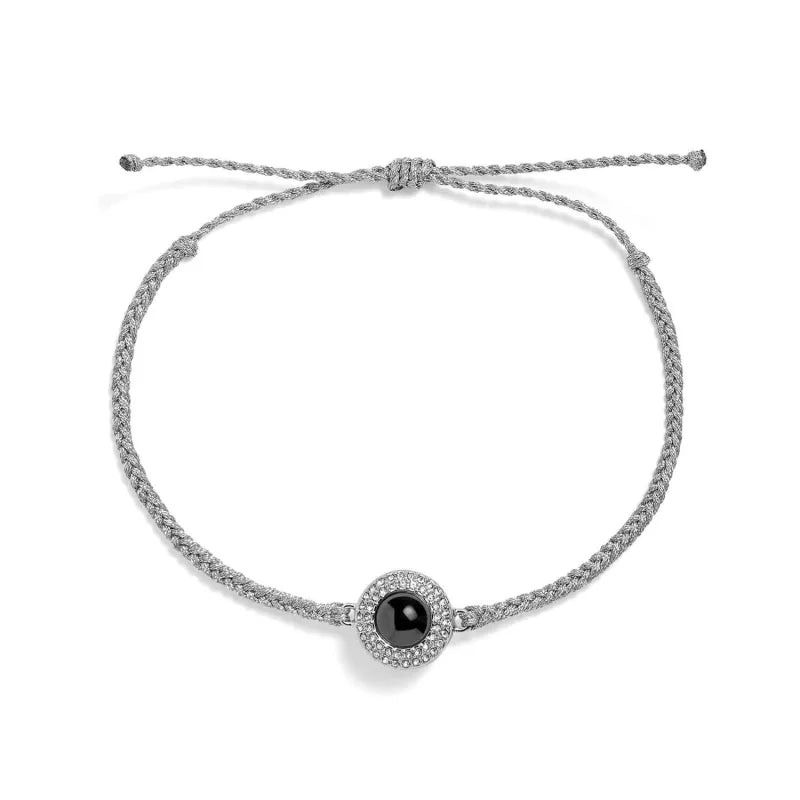 Personalized Pavé Circle Photo Bracelet