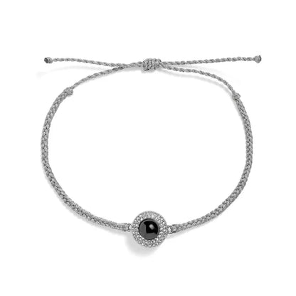 Personalized Pavé Circle Photo Bracelet