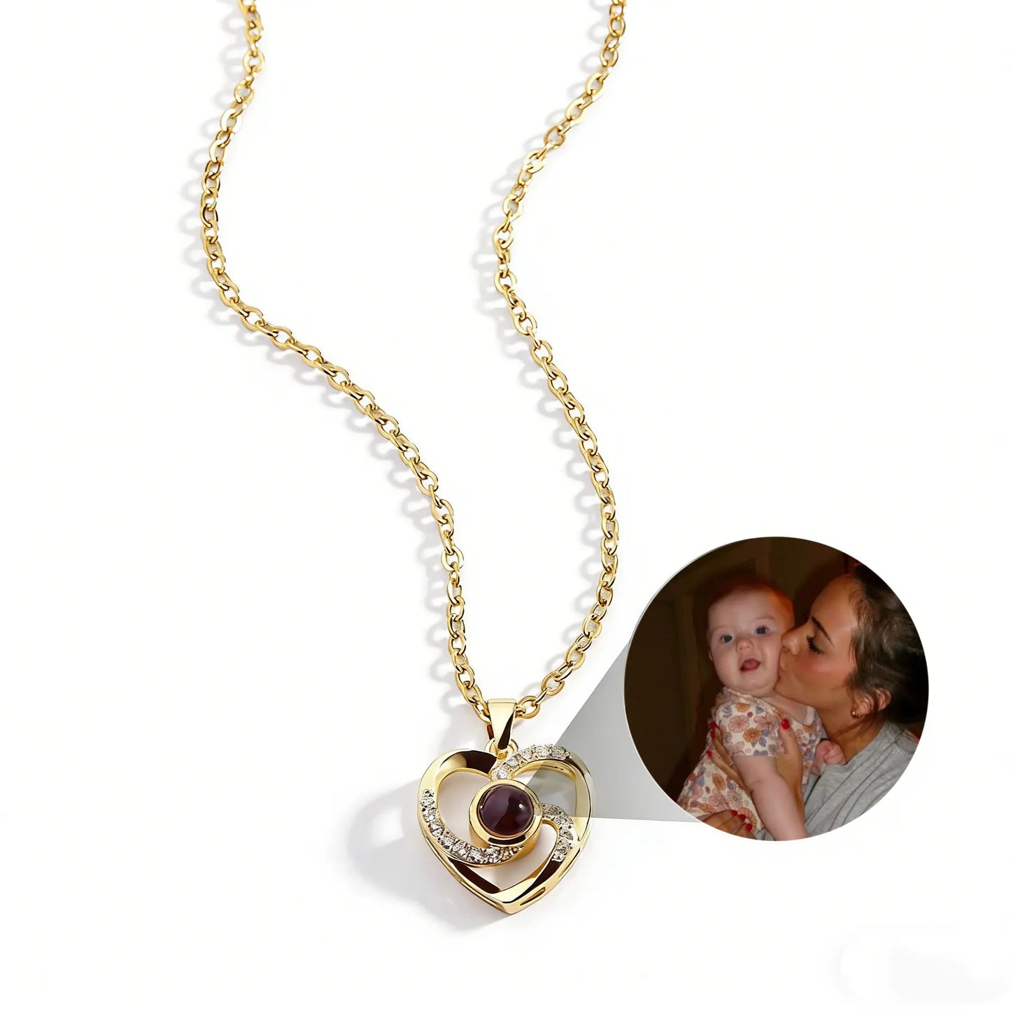 Personalized Heart Picture Pendant Necklace