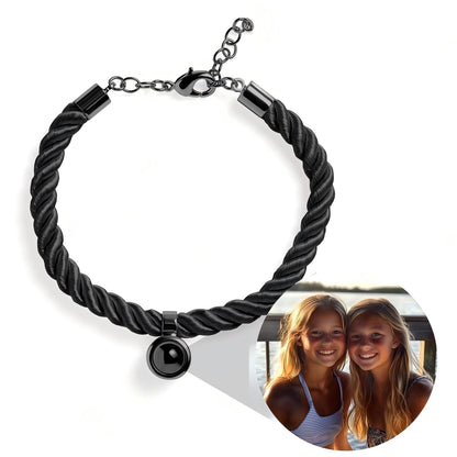 Personalized Rope Circle Photo Bracelet