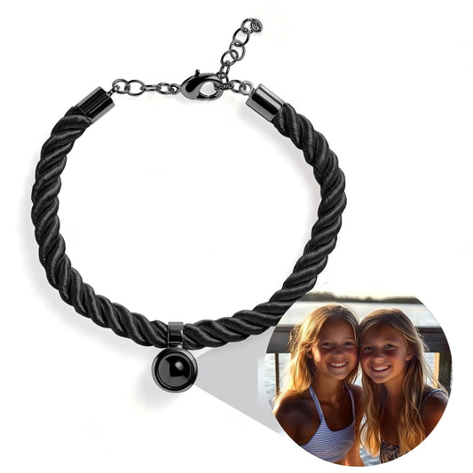Personalized Rope Circle Photo Bracelet
