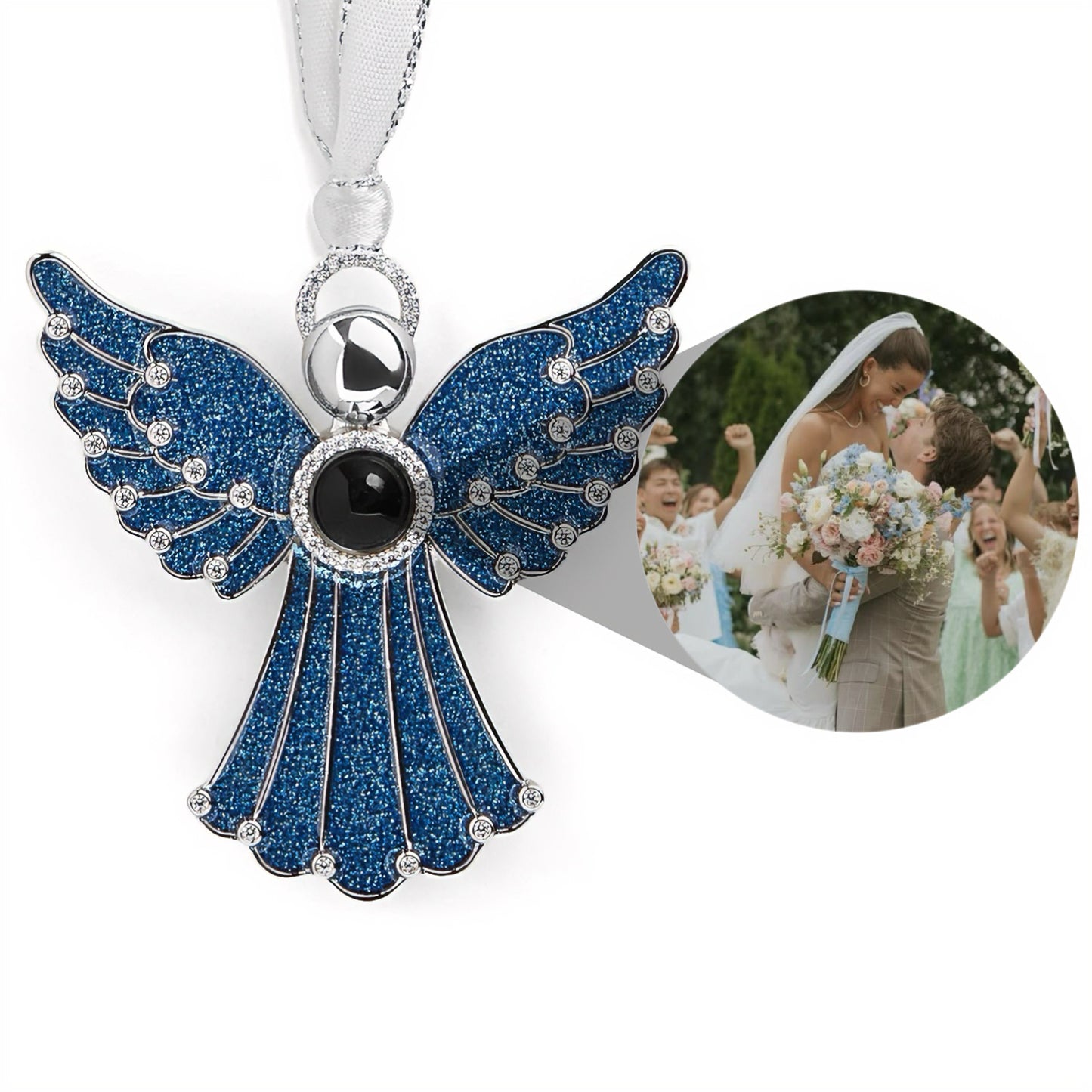 Personalized Glimmering Angel Photo Ornament