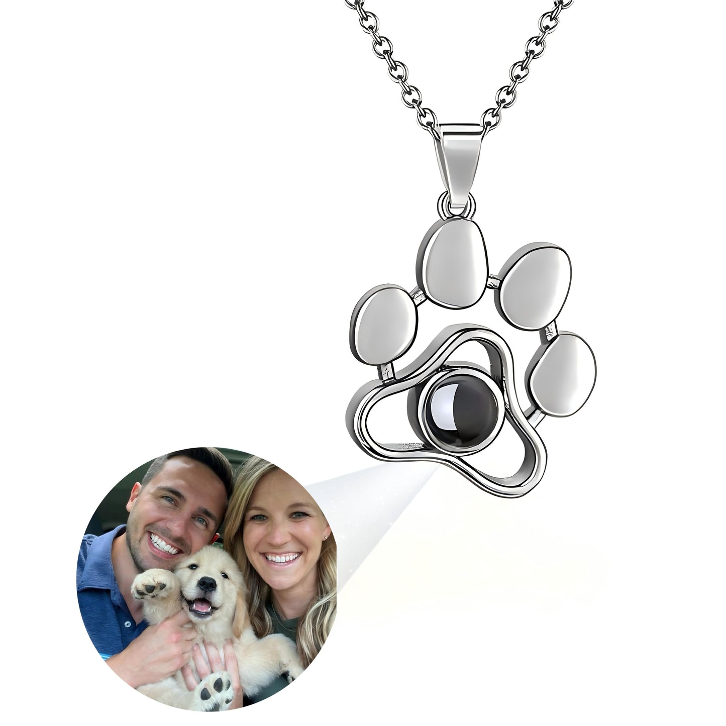 Personalized Pet Paw Photo Necklace