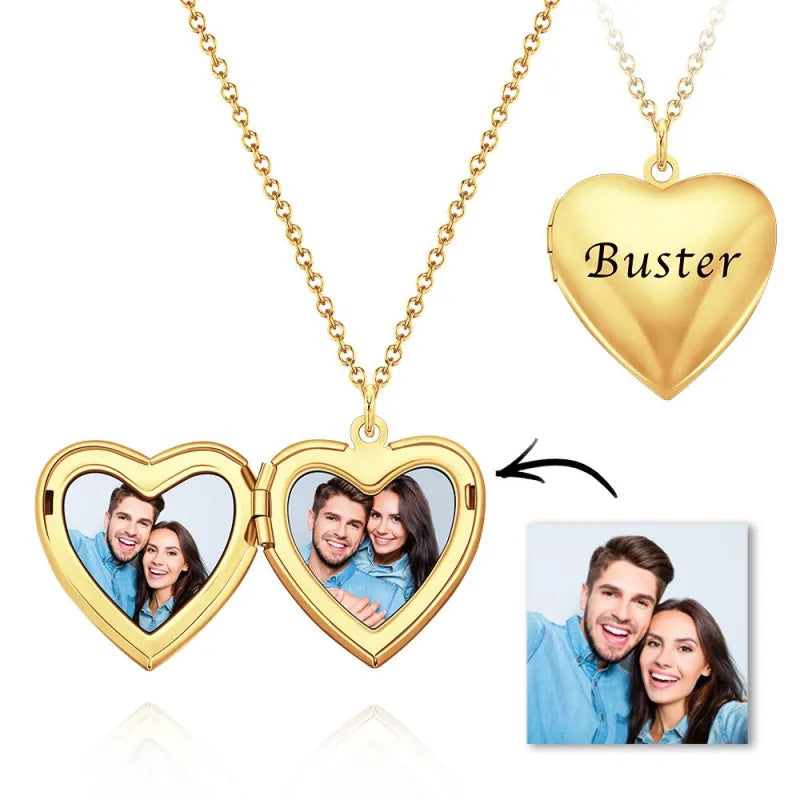Personalized Heart Locket Necklace