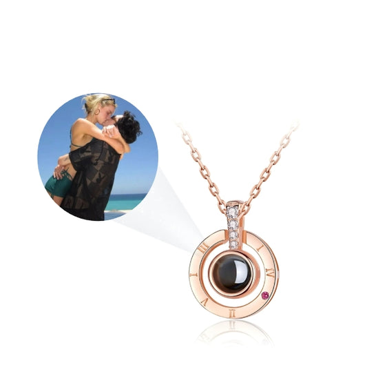 Personalized Circle Photo Pendant Necklace