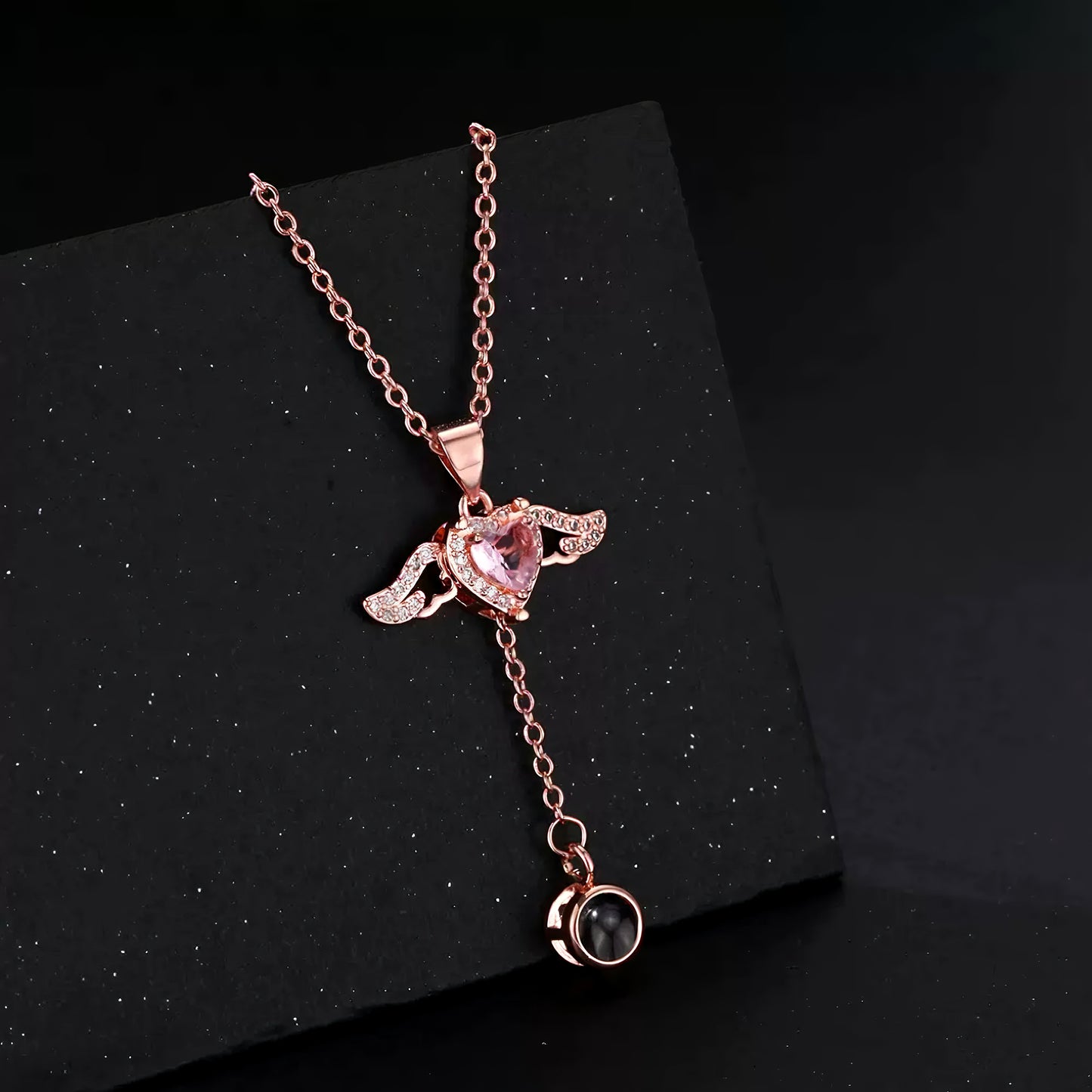 Angel Wings Pendant with Photo inside -Pandant is movable