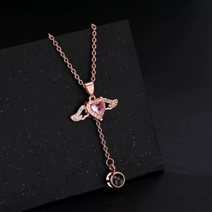 Angel Wings Pendant with Photo inside -Pandant is movable