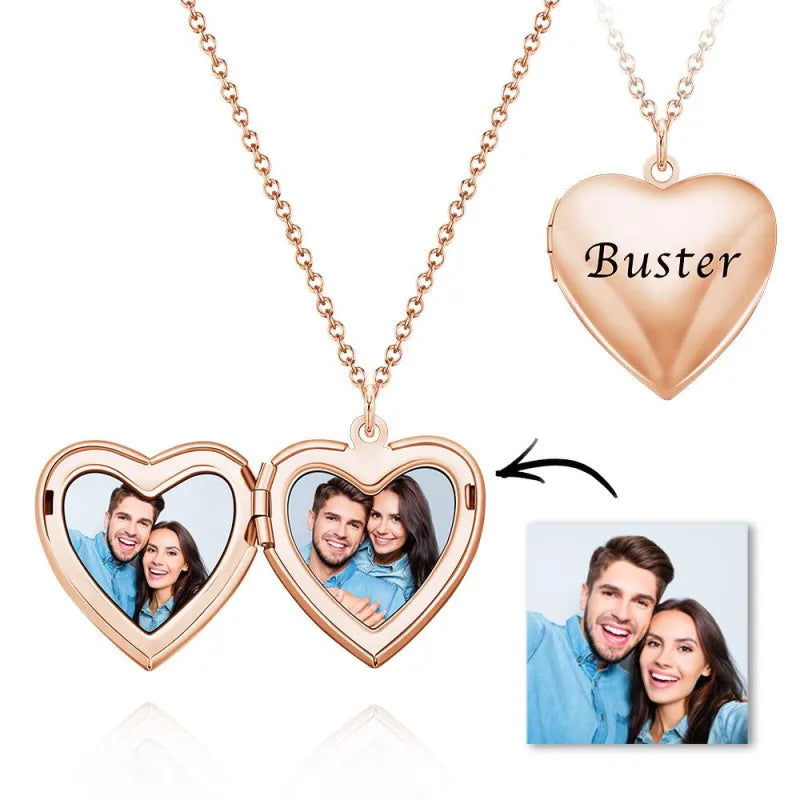 Personalized Heart Locket Necklace