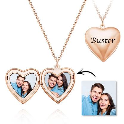 Personalized Heart Locket Necklace