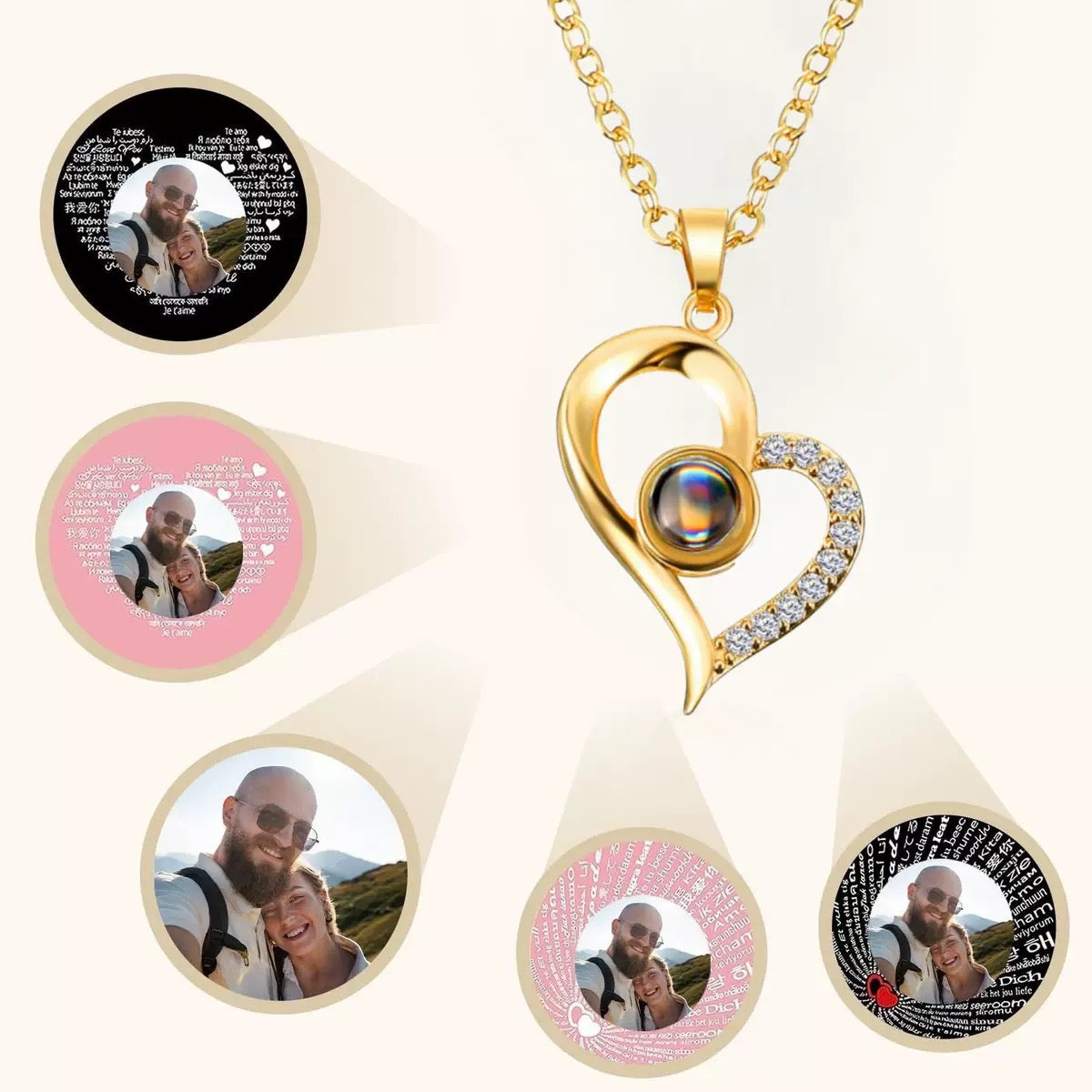 Personalized Picture Heart Pendant Necklace