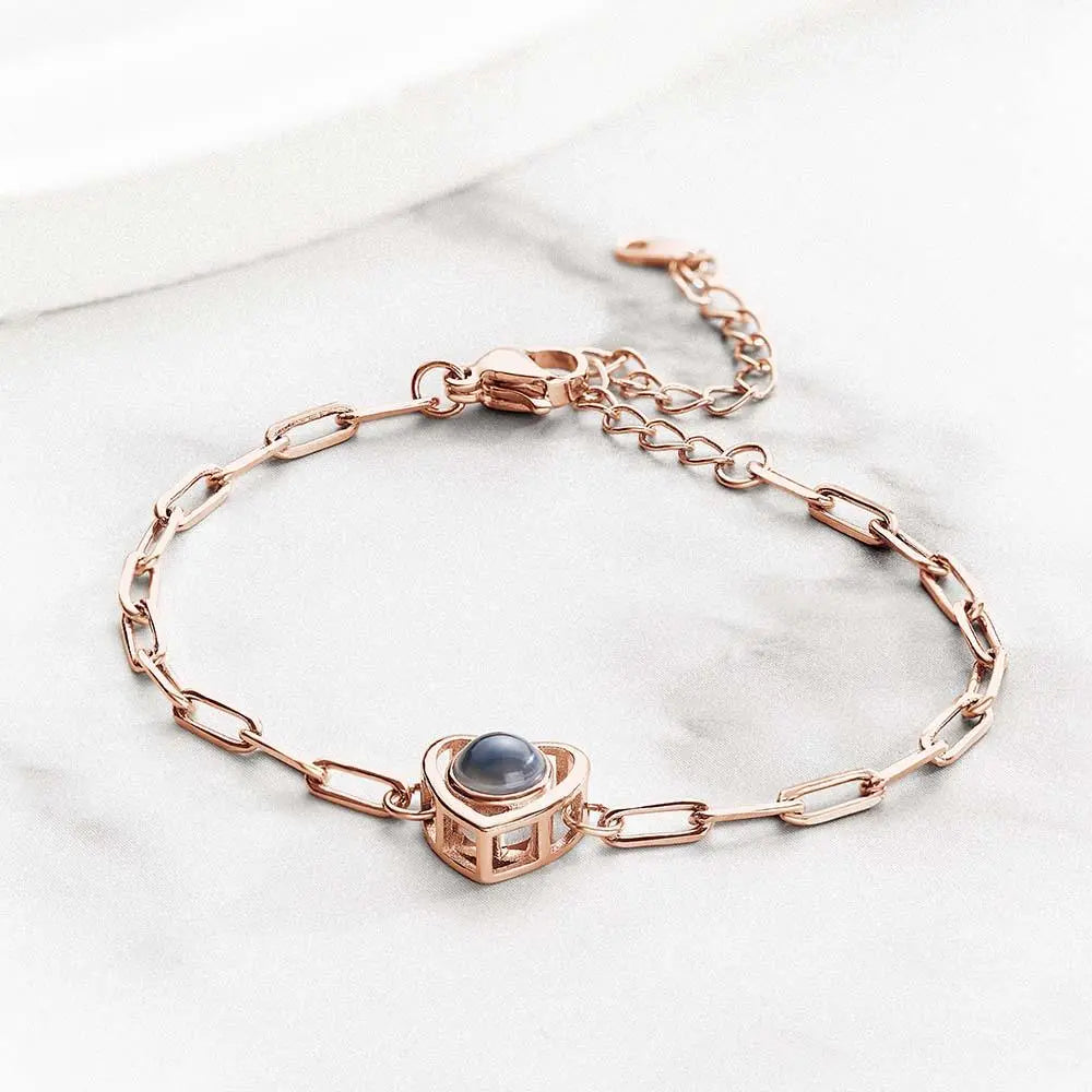 Personalized Photo Paperclip Chain Bracelet