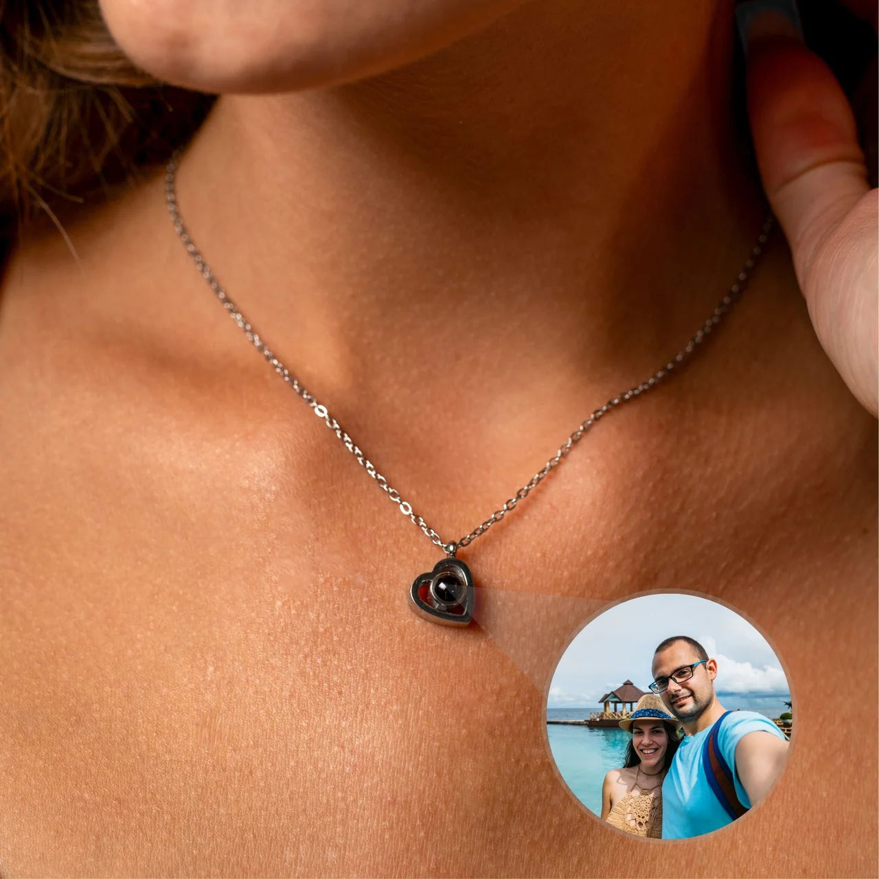 Personalized Heart Photo Pendant Necklace