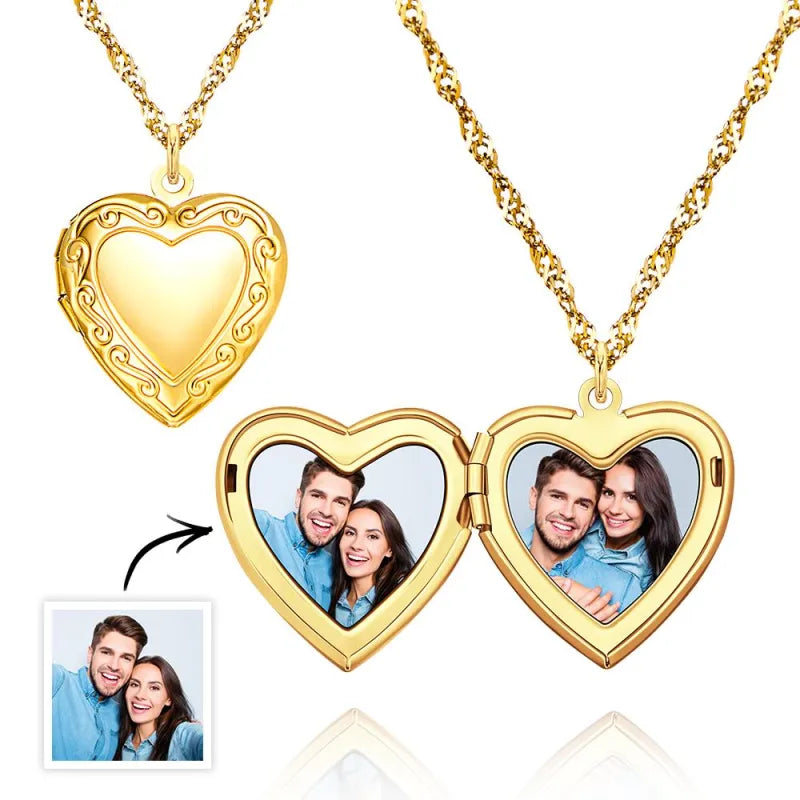Personalized Heart Locket Necklace