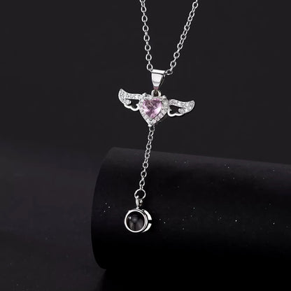 Angel Wings Pendant with Photo inside -Pandant is movable