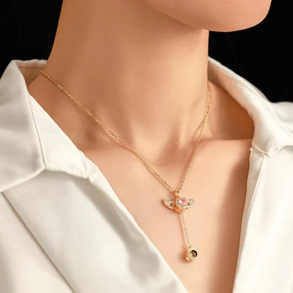 Angel Wings Pendant with Photo inside -Pandant is movable